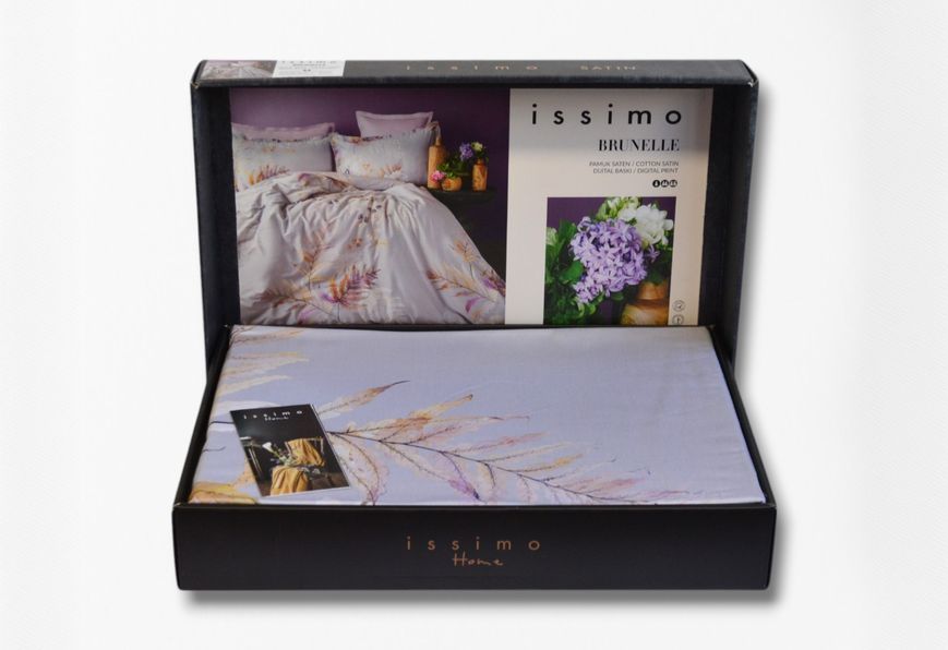 Комплект постільної білизни Issimo Digital Satin Brunelle євро 40816-К фото