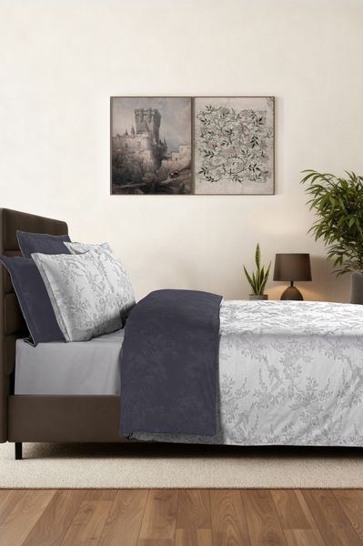 Постельное белье евро размер La Romano Mona Premium Satin Merida Grey 41599-К фото