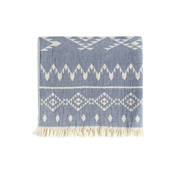 Пляжний рушник Barine Pestemal - Kilim 90*160 Denim синій Бавовна 100% 2000022078993 фото