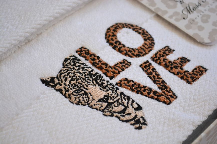 Подарунковий набір рушників Moss 3 шт з вишивкою Leopard 30369-К фото