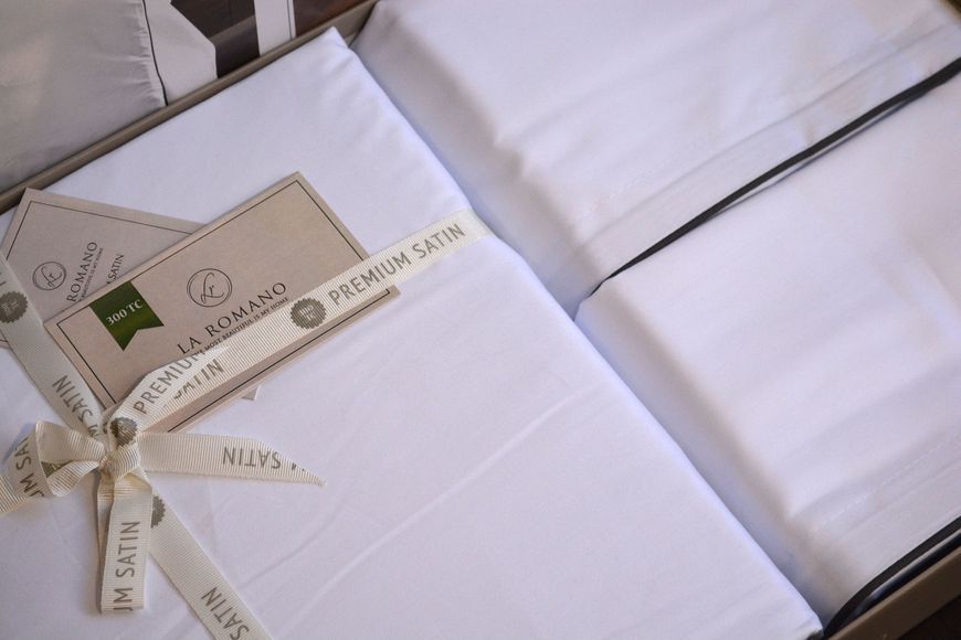 Постельное белье семейный размер La Romano Premium Satin Lucca White 41110-К фото