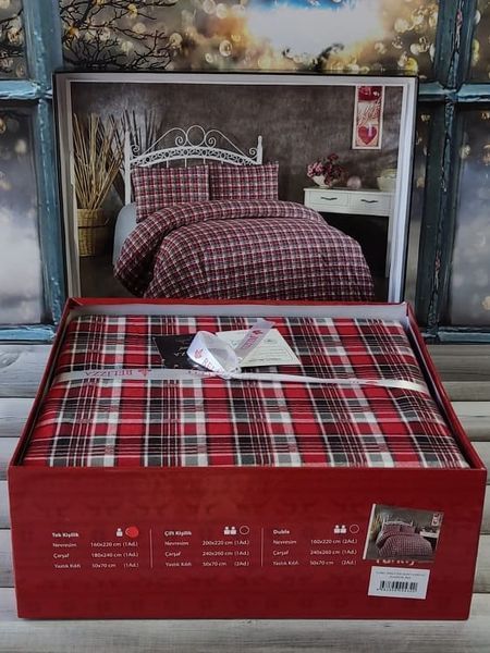 Фланелева постільна білизна Belizza Flanel CLASSICAL RED 5299 фото