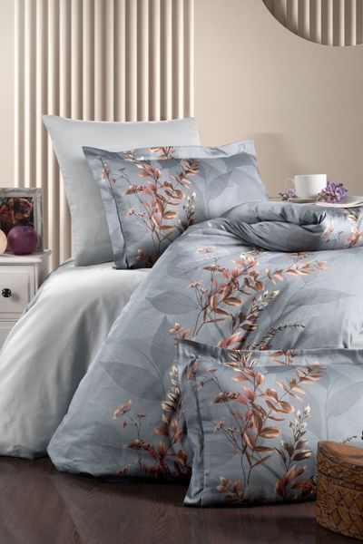 Постельное белье First Choice Cotton Satin евро Albert Grey 40605-К фото