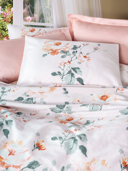 Постільна білизна євро розмір Cotton Box Lux Satin Verna Pudra 11029425 фото