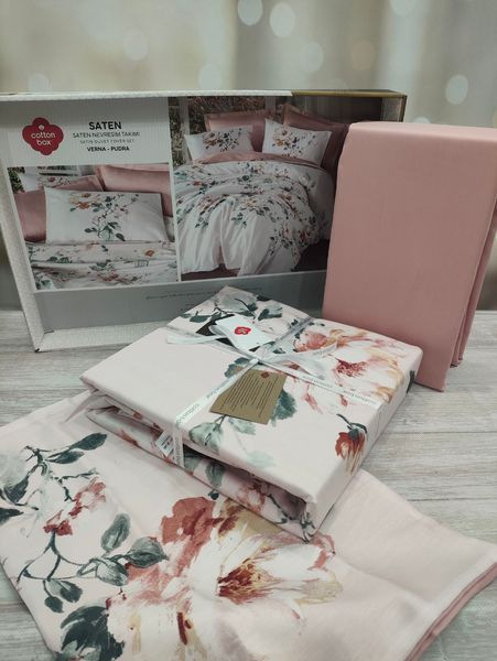 Постільна білизна євро розмір Cotton Box Lux Satin Verna Pudra 11029425 фото