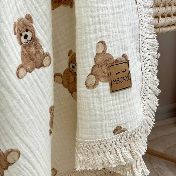 Детский плед муслин жатка с бахромой Teddy 8783708 фото