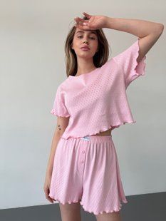 Домашній костюм-піжама Футболка + Шорти рожевий S/M 220p фото