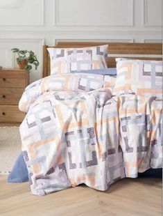 Фланелева постільна білизна Cotton Box Flanel Hayden Lila євро 1005661 фото