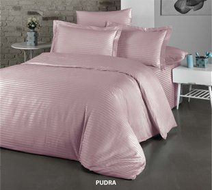 Постельное белье Cotton Shine Stripe Satin евро Pudra 40485-К фото