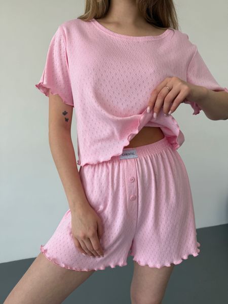 Домашній костюм-піжама Футболка + Шорти рожевий S/M 220p фото