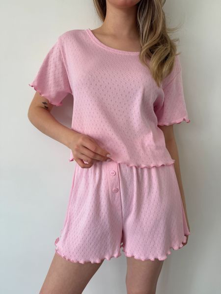 Домашній костюм-піжама Футболка + Шорти рожевий S/M 220p фото