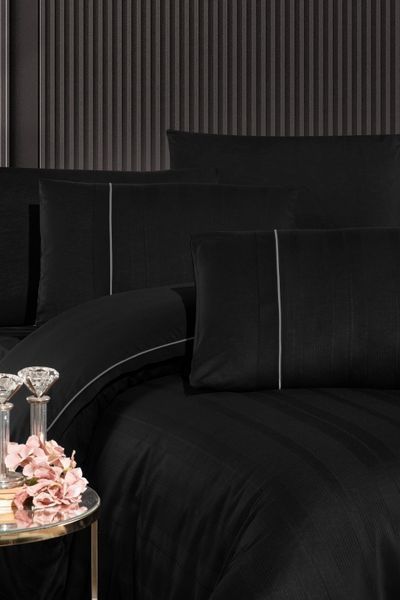 Постельное белье евро First Choice Ranforce Deluxe Fredan Black 15063-К фото
