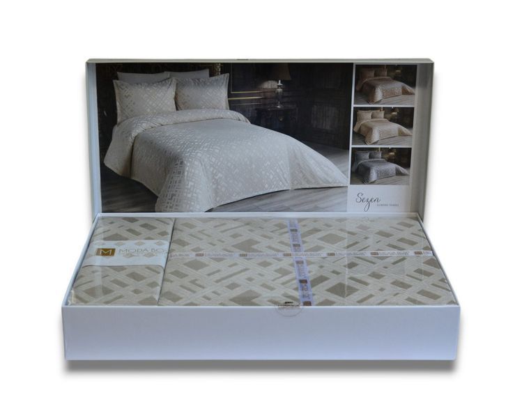 Покривало з наволочками Modabox 240 x 260 см Sezen Gri 34349-К фото