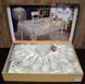Велюрова скатертина з ранером Selin Hurrem Set 160&times;350 см+12 серветок кремова 21539-К фото 2