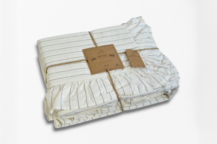 Постільна білизна Limasso Stonewashed Exclusive Ranforse полуторний Leila Snow White 41105-К фото