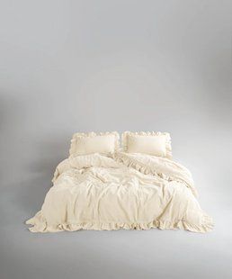 Постільна білизна Limasso Stonewashed Exclusive Ranforse євро Akdeniz Krem 31496-К фото