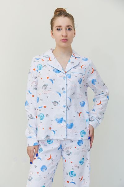 Піжамний фланелевий костюм з брюками Space (XS) FL0010-18-69 фото