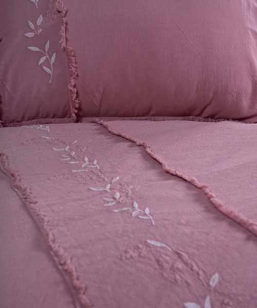 Постільна білизна Limasso Stonewashed Ranforse євро Lucyna Old Rose 41646-К фото