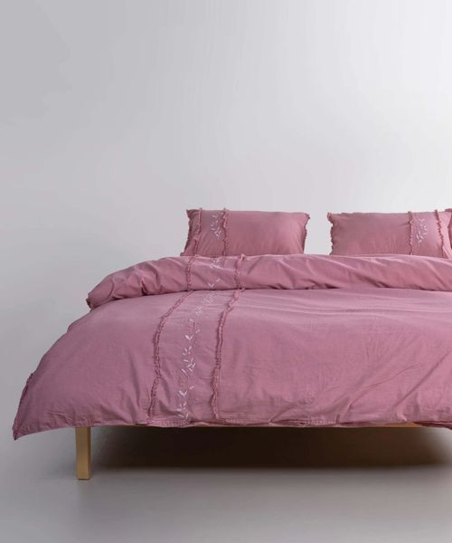 Постільна білизна Limasso Stonewashed Ranforse євро Lucyna Old Rose 41646-К фото