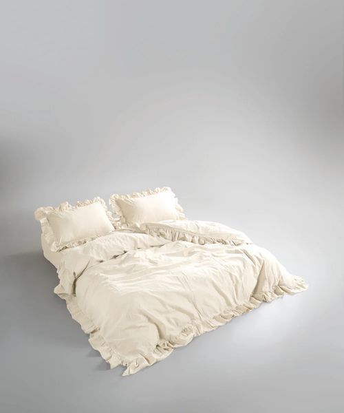 Постільна білизна Limasso Stonewashed Exclusive Ranforse євро Akdeniz Krem 31496-К фото
