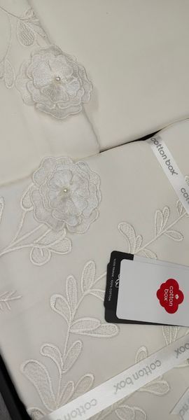 Постільна білизна Cotton Box Pure Ekru сатин 3D євро 1001681 фото