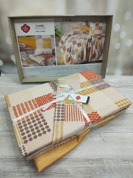 Фланелева постільна білизна Cotton Box Flanel Palm Hardal євро 1005664 фото