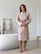 Женский вафельный халат COSY длинный, бежевый M 1222XL фото 1