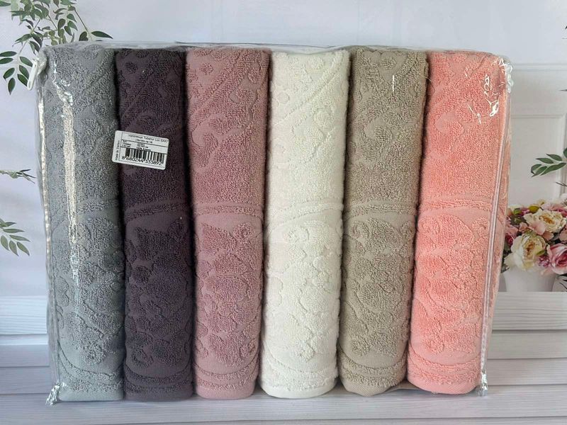 Набір махрових рушників Cestepe Lux Сotton Bakiy 70х140 см банні 6 шт 6212 фото