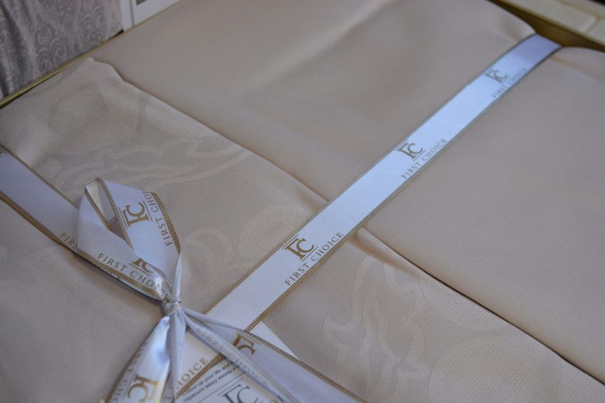 Постельное белье First Choice Jacquard Satin евро Sofya Champagne 1939-15-К фото