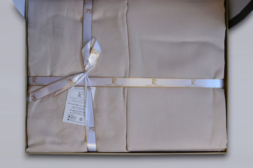 Постельное белье First Choice Jacquard Satin евро Sofya Champagne 1939-15-К фото
