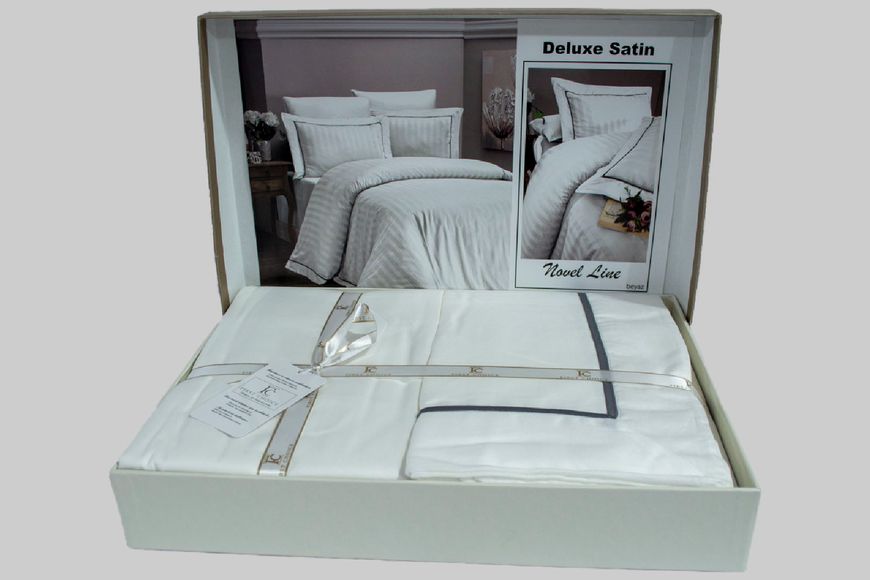 Постельное белье First Choice Deluxe Satin семейный Novel Line White 21206-К фото