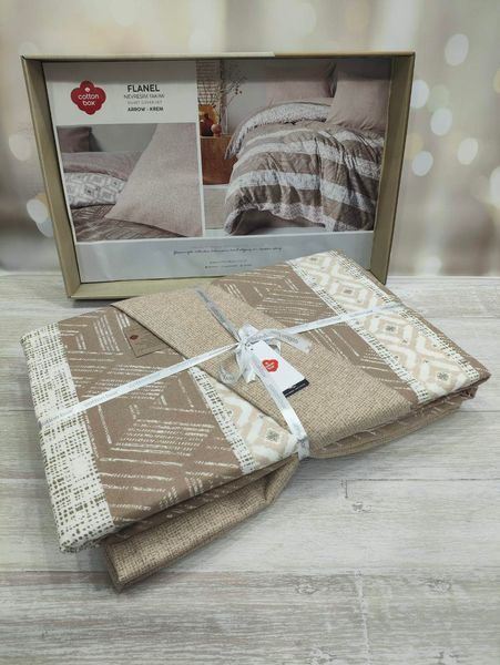 Фланелева постільна білизна Cotton Box Flanel Arrow Krem євро 1005665 фото