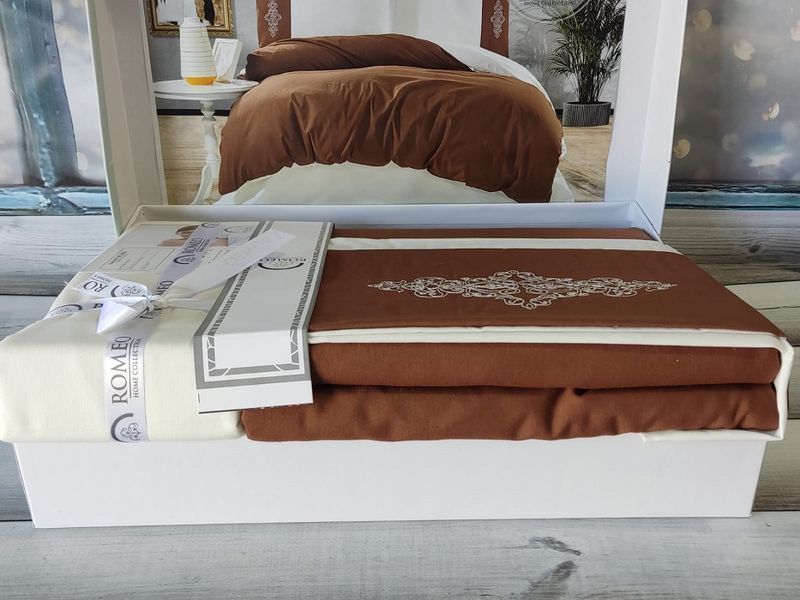 Постільна білизна з ранфорсу Євро розмір Romeo Home 10612 фото