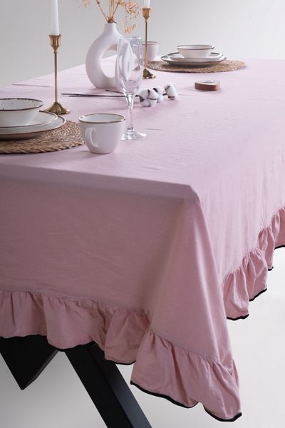Скатертина з вареної бавовни Limasso Exclusive Esualte 160&times;220 см. Pale Mavue 33229-К фото