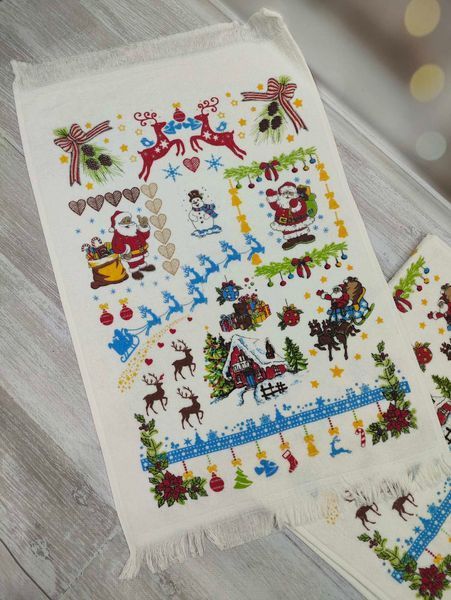 Набір 12шт.новорічних рушників Merry Christmas 40х60см 1001113 фото