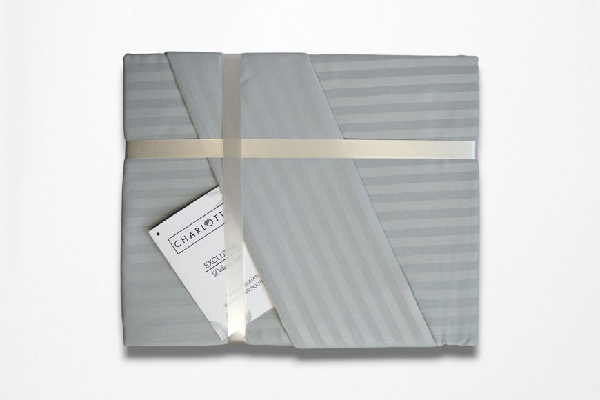 Постельное белье евро Charlotte Stripe Satin Silver светло-серый 41249-К фото