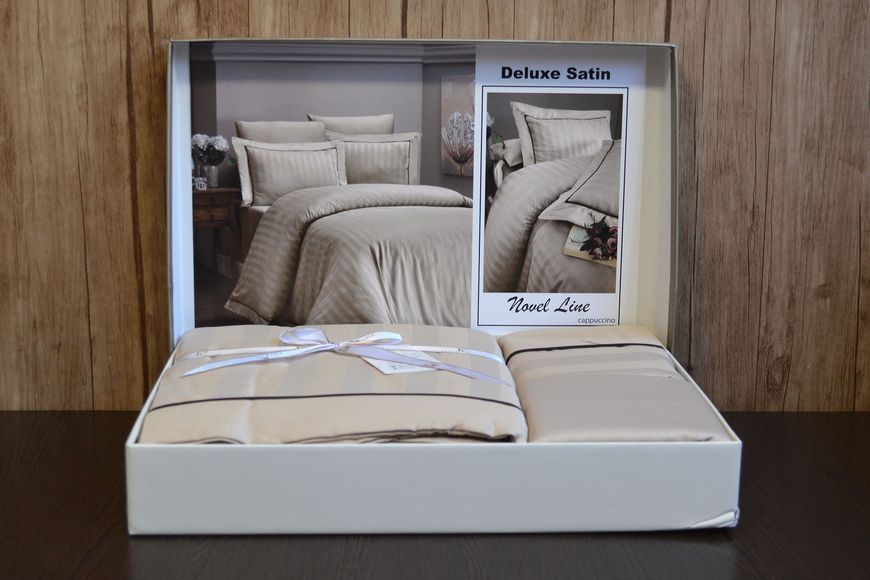 Постільна білизна First Choice Deluxe Satin євро Novel Line Cappuccino 21181-К фото
