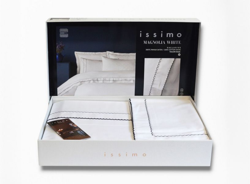 Комплект постільної білизни Issimo Toned Craft Satin євро Magnolia White 41660-К фото