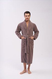 Чоловічий велюровий халат Nusa коричневий L/XL 1485-g фото