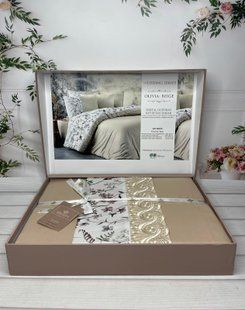 Постельное белье Belizza Satin евро Olivia beige 88365 фото