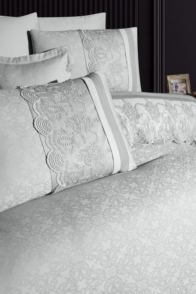 Постільна білизна First Choice V.I.P Satin Moonlight євро Hillary Grey 40594-К фото