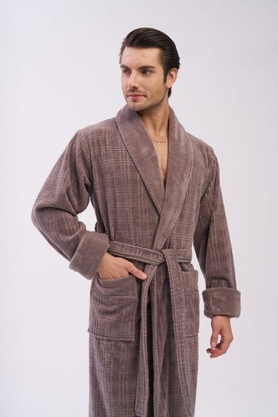 Чоловічий велюровий халат Nusa коричневий L/XL 1485-g фото