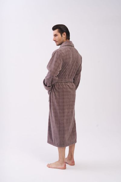 Чоловічий велюровий халат Nusa коричневий L/XL 1485-g фото