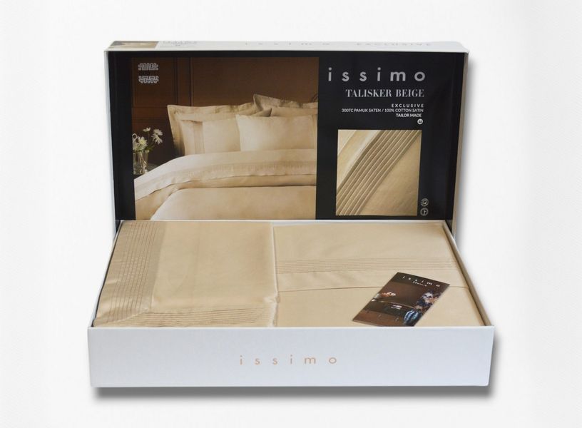 Комплект постельного белья Issimo Toned Craft Satin евро Talisker Beige 41663-К фото
