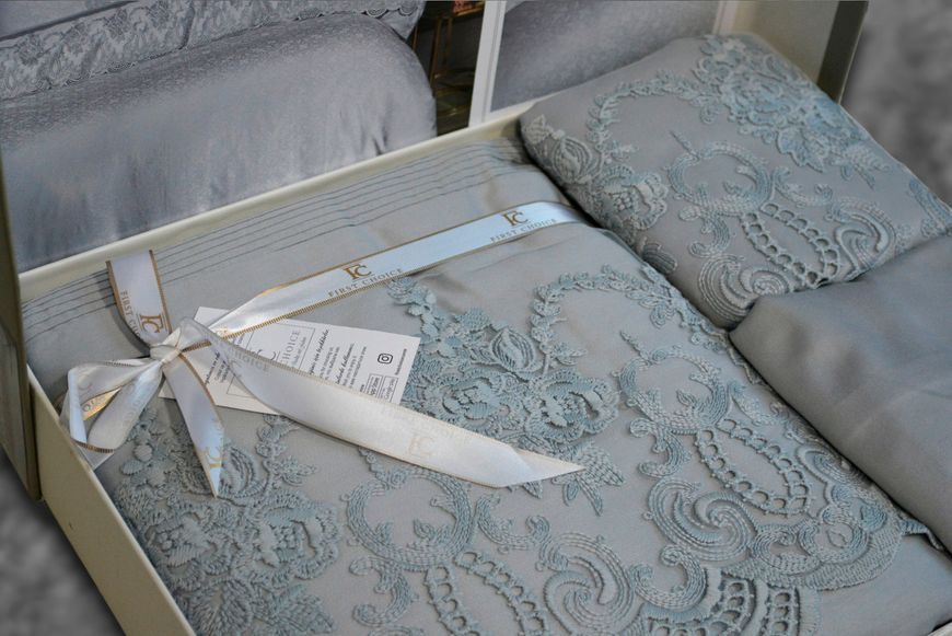 Постільна білизна First Choice V.I.P Satin Moonlight євро Hillary Grey 40594-К фото