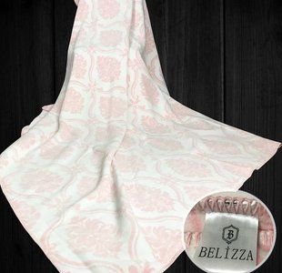Хлопковый плед 200х220см Belizza Damask pembe 1234 фото