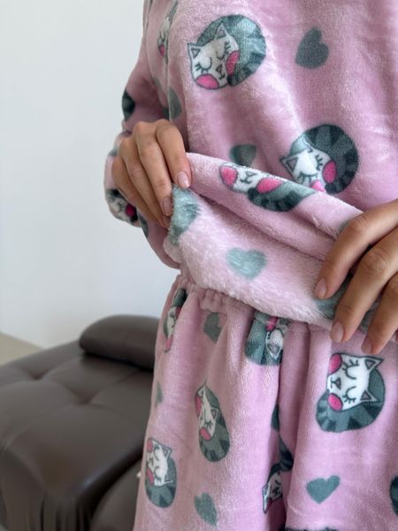Домашня тепла жіноча піжама COSY Мяу-Лав з велсофта 2XL VEL0112XL фото