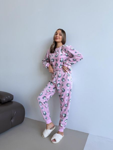 Домашня тепла жіноча піжама COSY Мяу-Лав з велсофта 2XL VEL0112XL фото