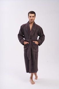 Чоловічий велюровий халат Nusa коричневий L/XL 1330-g фото