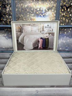 Вязаный плед с помпонами 220 на 240 см Zeyd Home бежевый 3942 фото
